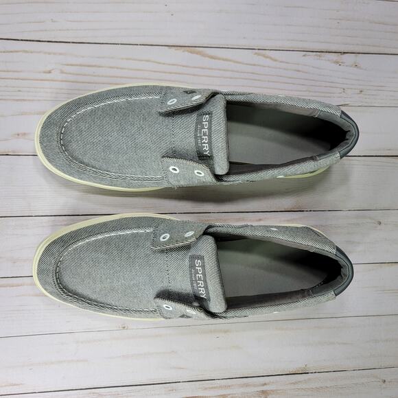 Sperry Mens Outer Banks Boat Shoes, Grey, size 13. - Picture 3 of 7
